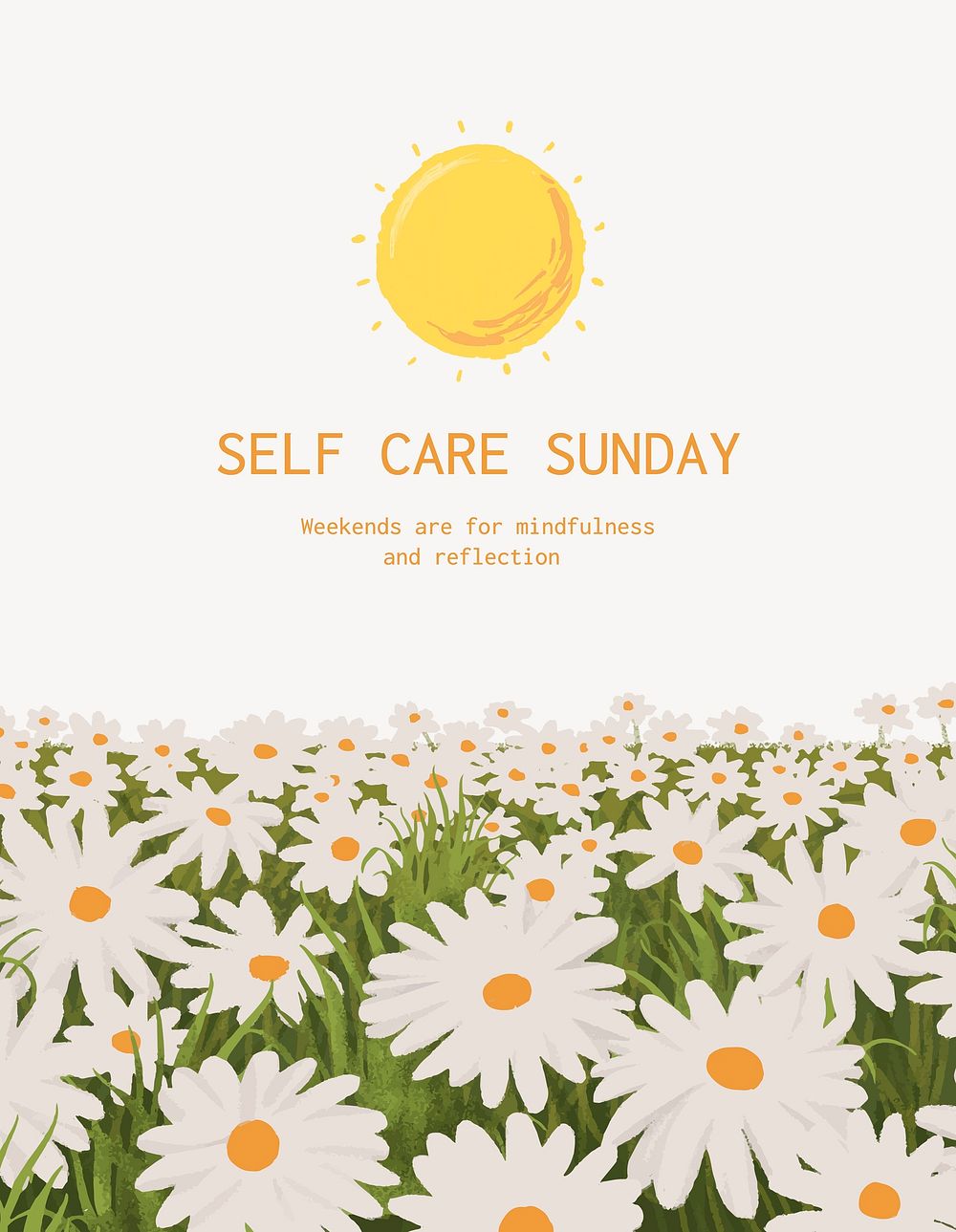 Self care flyer template, editable text vector