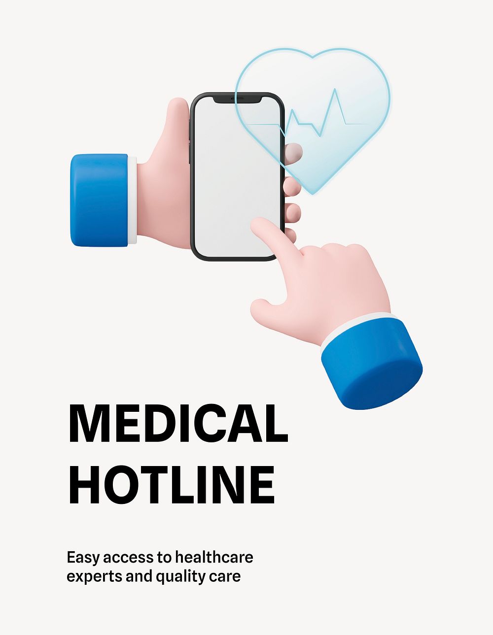 Medical hotline flyer template, editable text psd