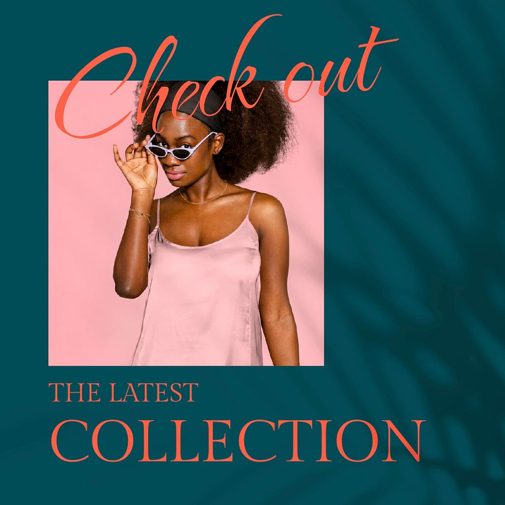 Fashion collection Instagram post template, editable text vector