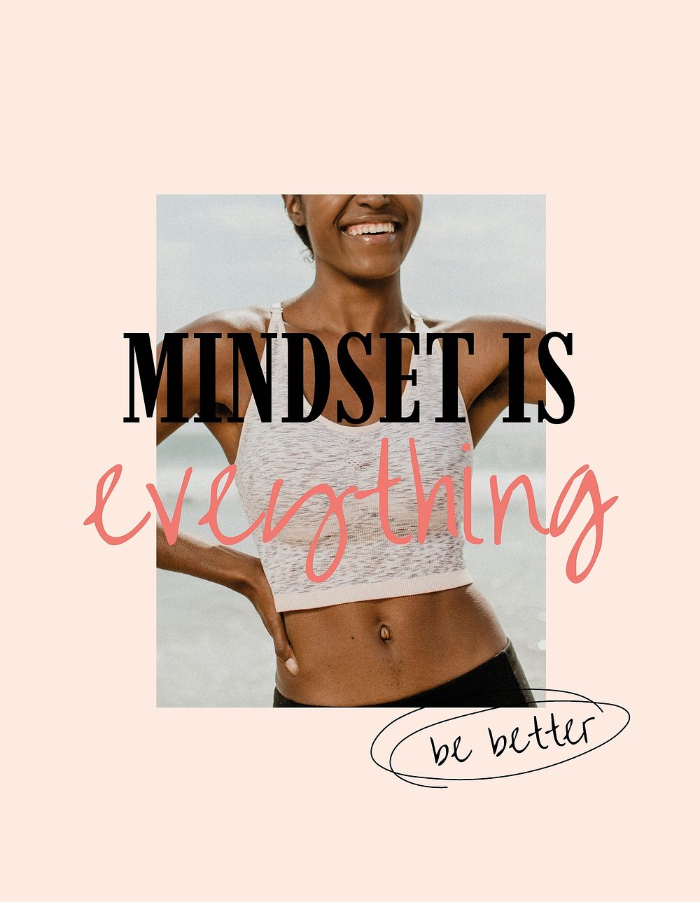 Mindset is everything flyer template, wellness remix psd