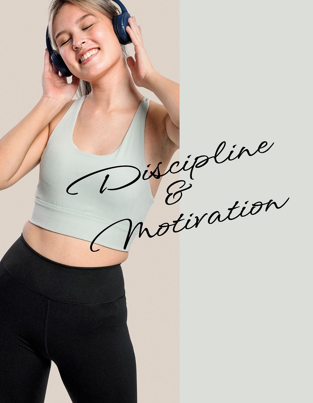 Discipline & motivation flyer template, sports, wellness photo vector