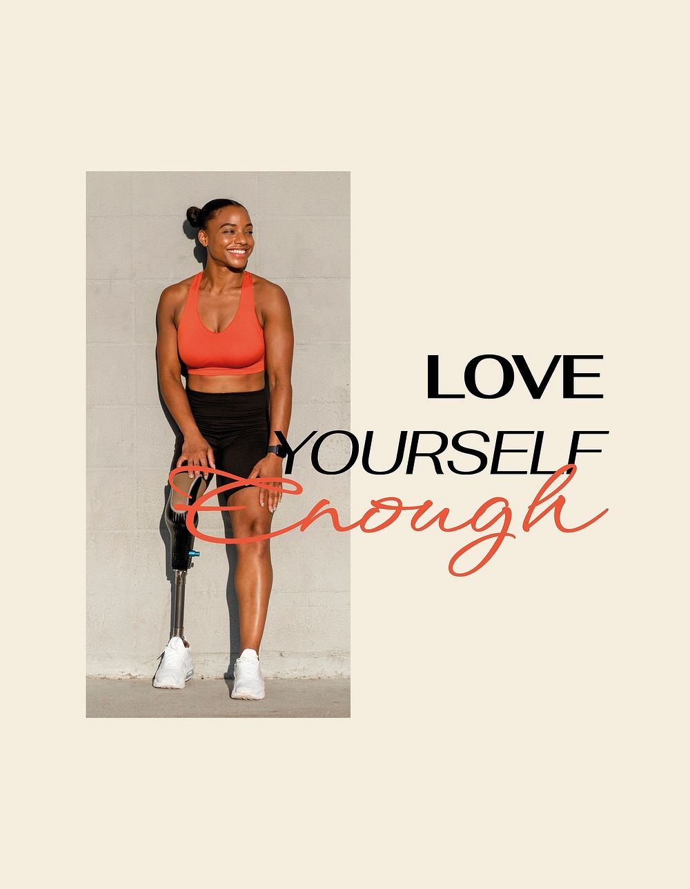 Love yourself flyer template, sports wellness aesthetic vector