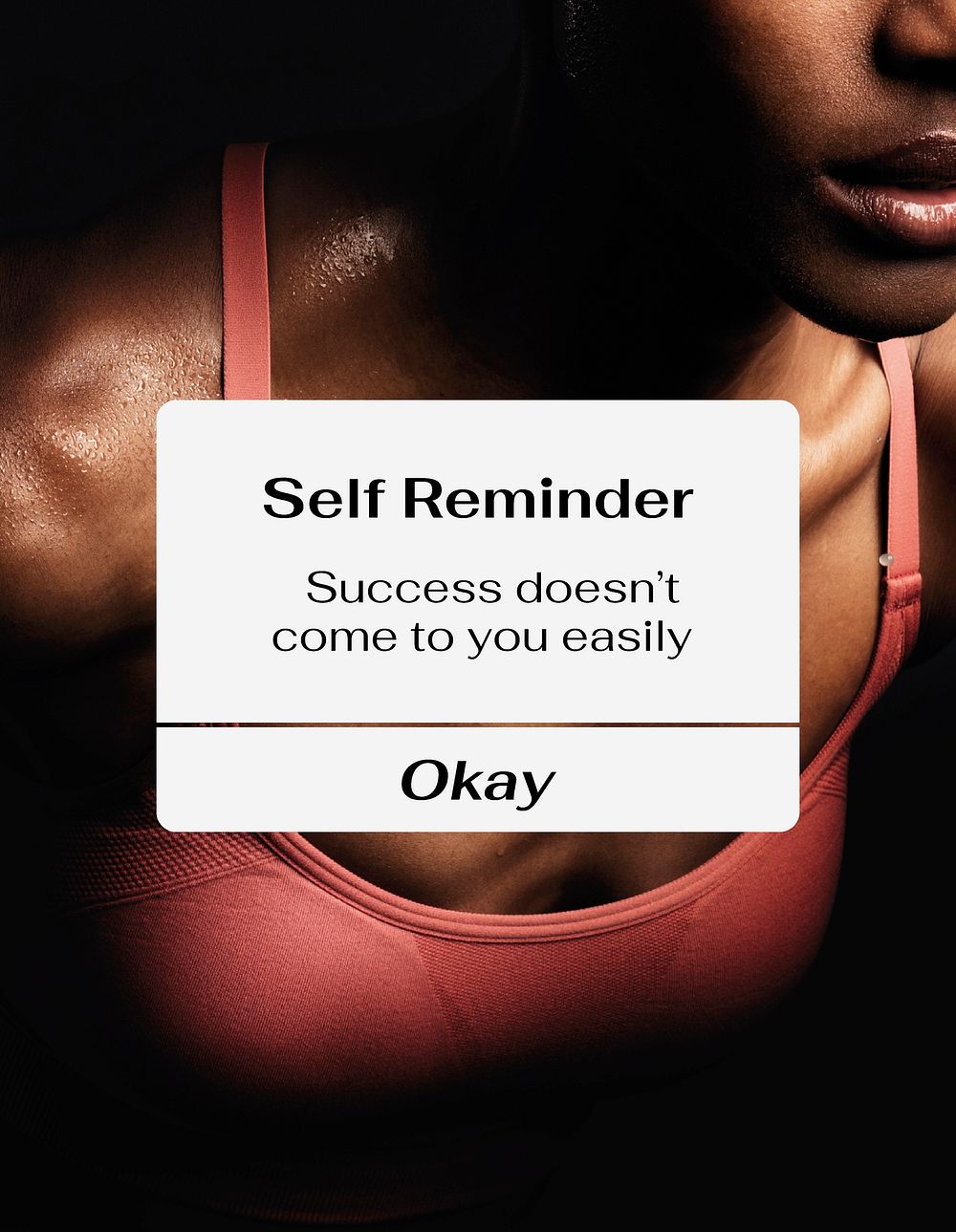 Self reminder flyer template, sports quote psd
