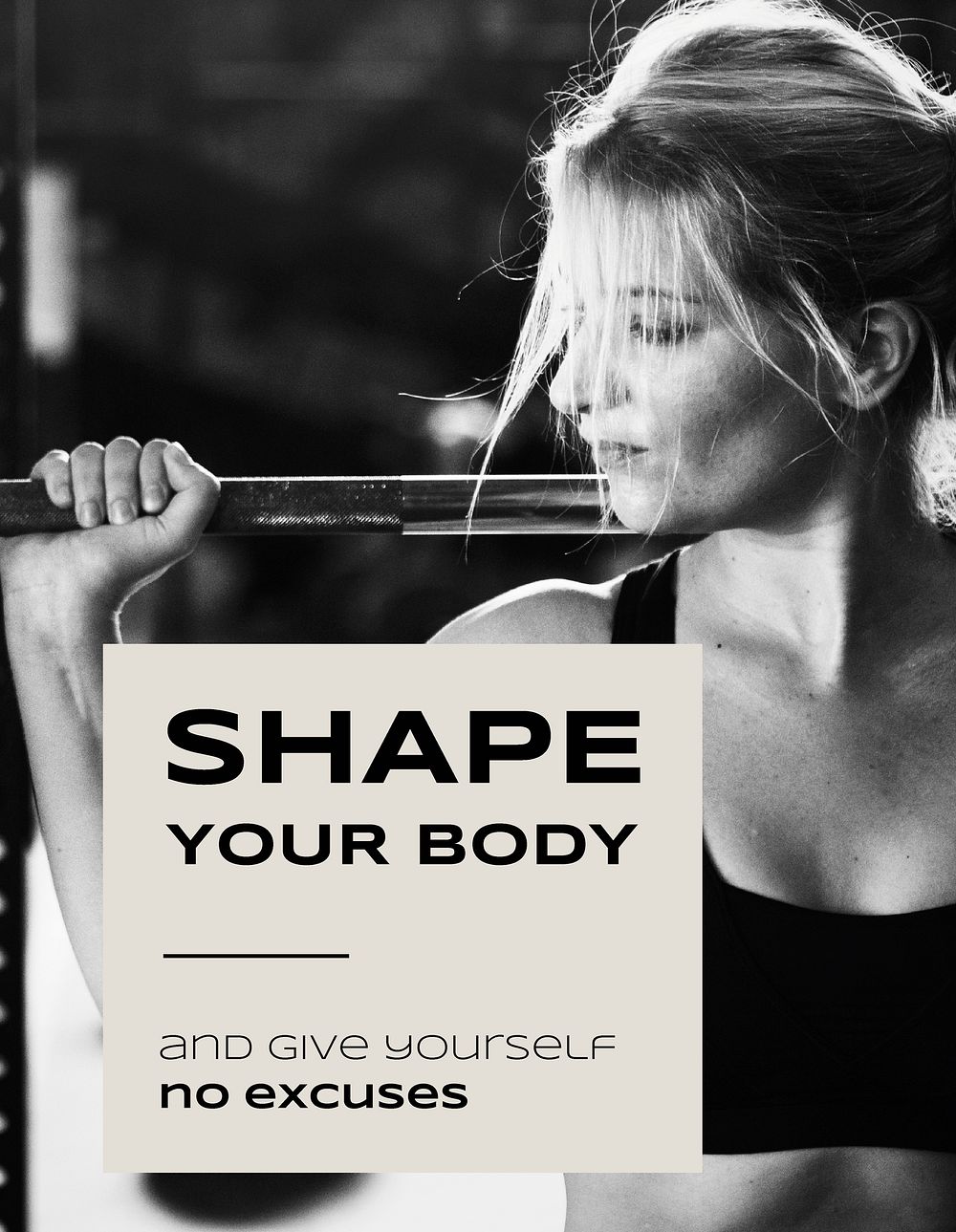 Shape your body flyer template, fitness aesthetic vector