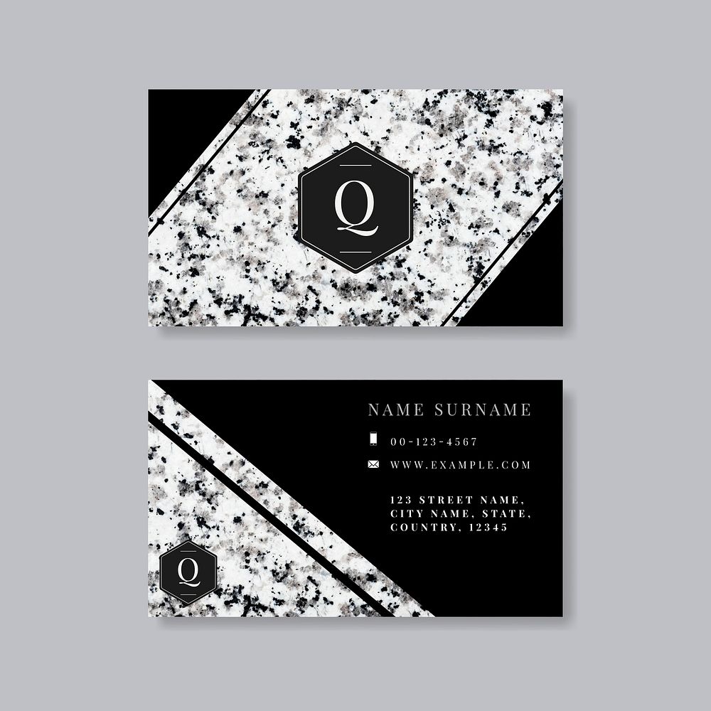Black business card design vector