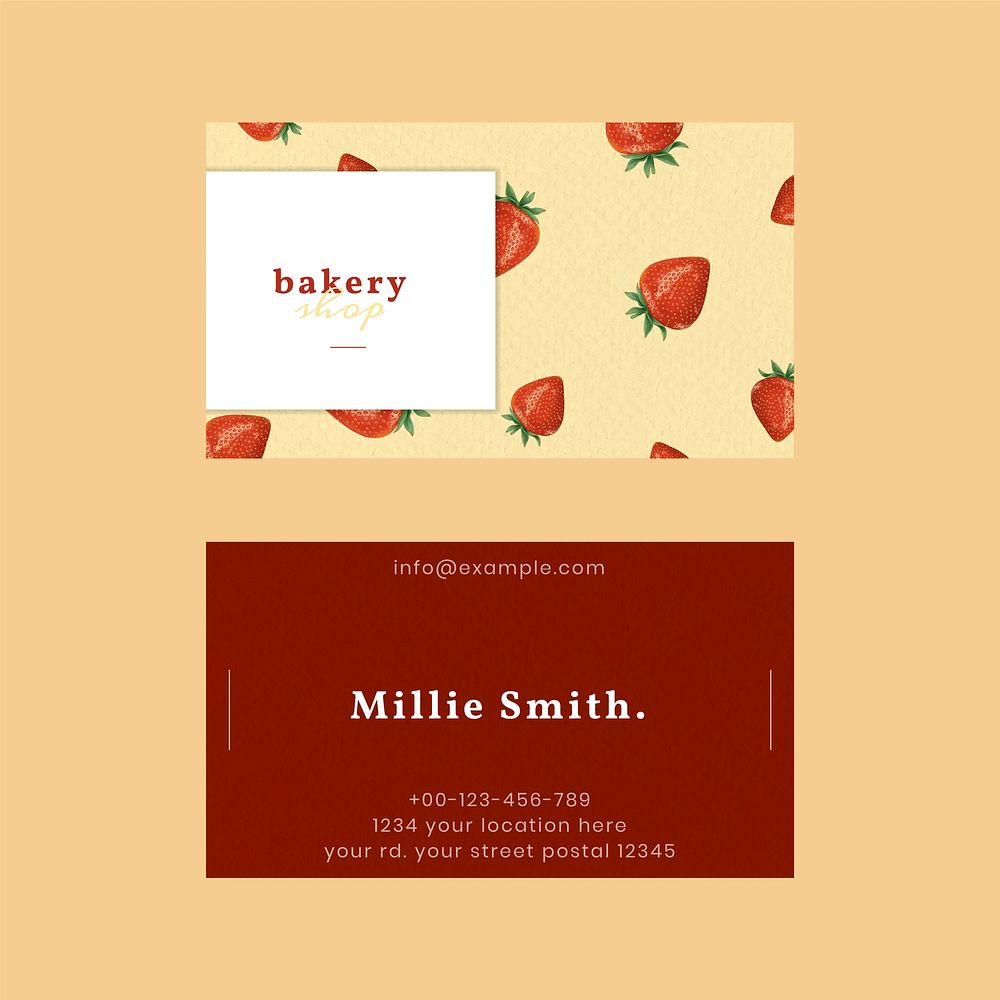 Business card template vector for bakery shop set