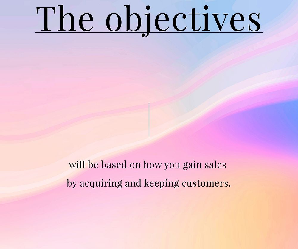 Marketing objectives on a pastel business template vector