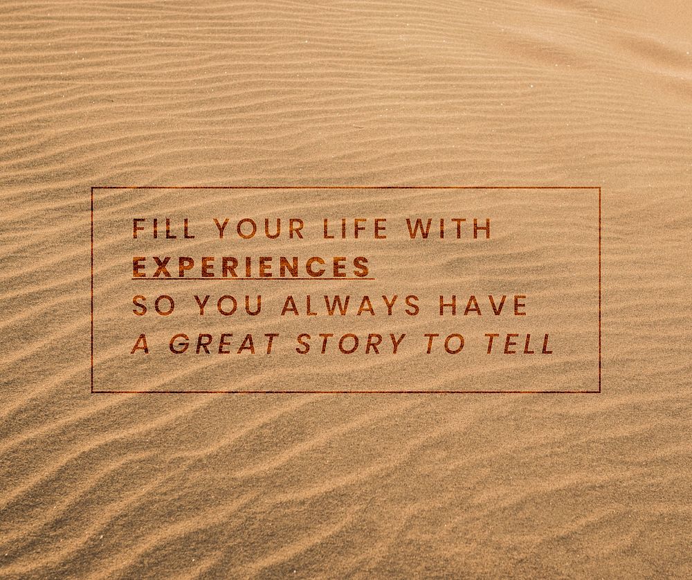Fill your life with experience so you always have a great story to tell, travel blog website template vector