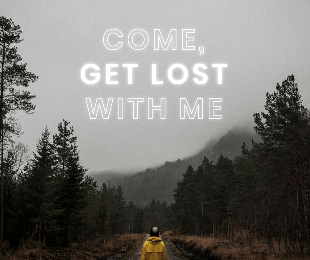 Come get lost with me, travel blog website template vector