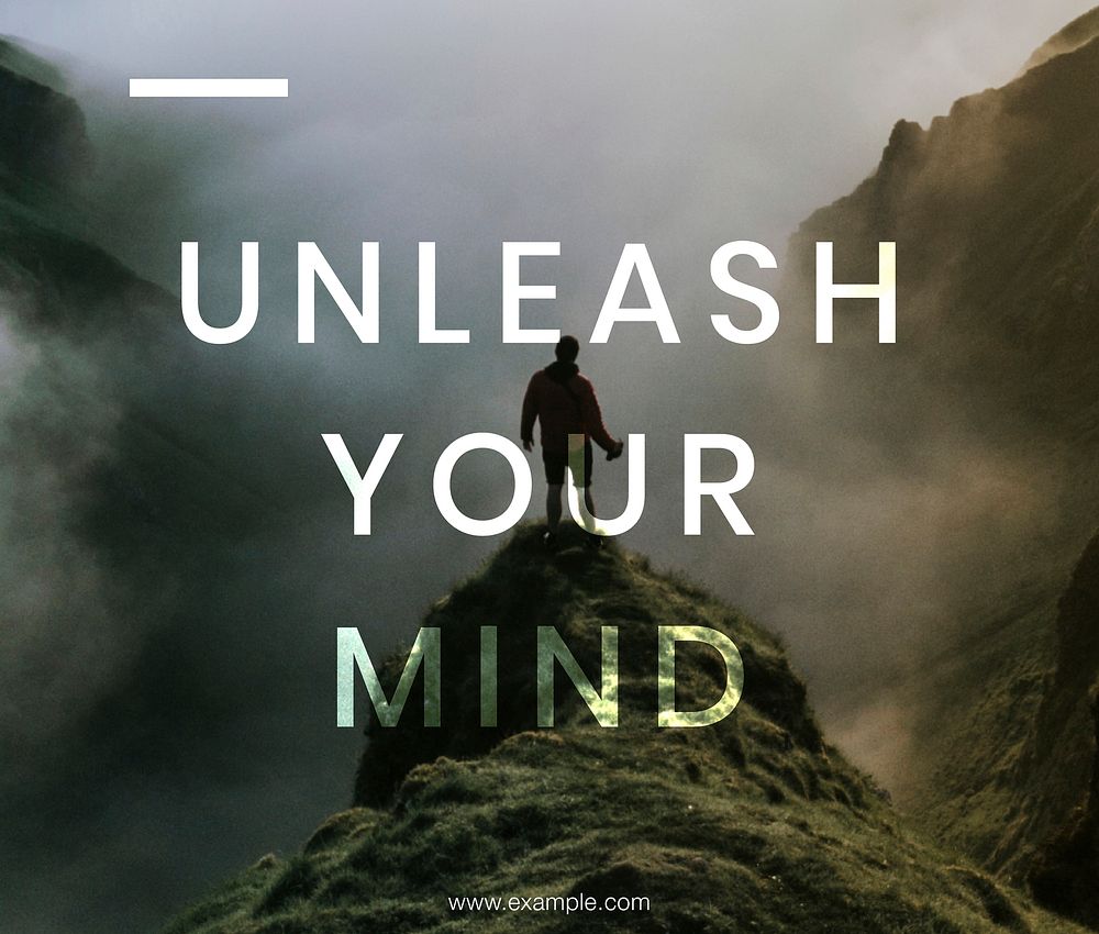 Unleash your mind social banner template vector