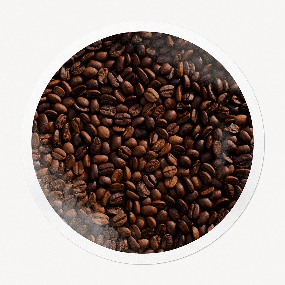 Coffee beans in circle frame, aesthetic image