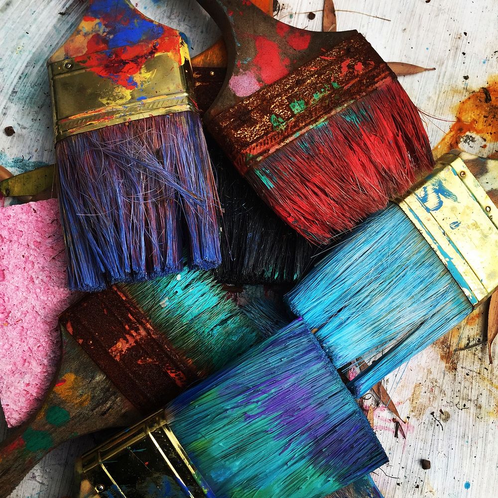 Paint brushes. Original public domain image from Wikimedia Commons
