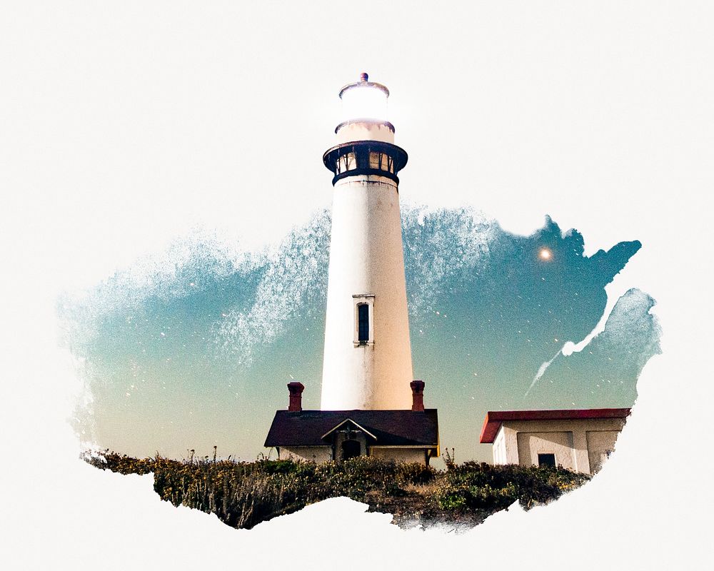 Lighthouse image on white background