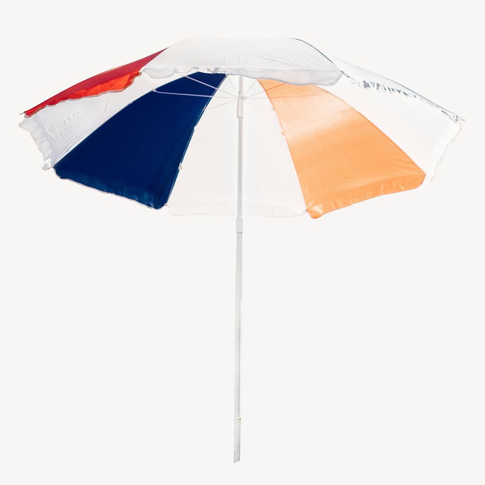 Beach umbrella sticker, object isolated image psd
