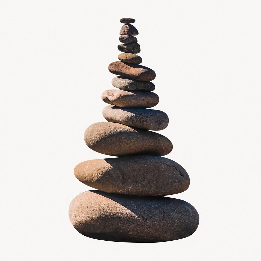 Stone balancing pebbles, off white design