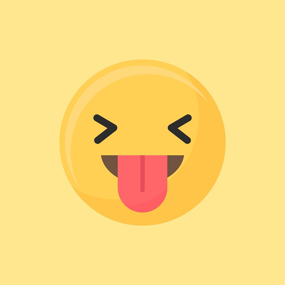 Stuck tongue out face emoticon symbol vector