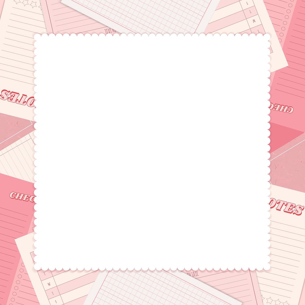 Pink notepad planner set vector