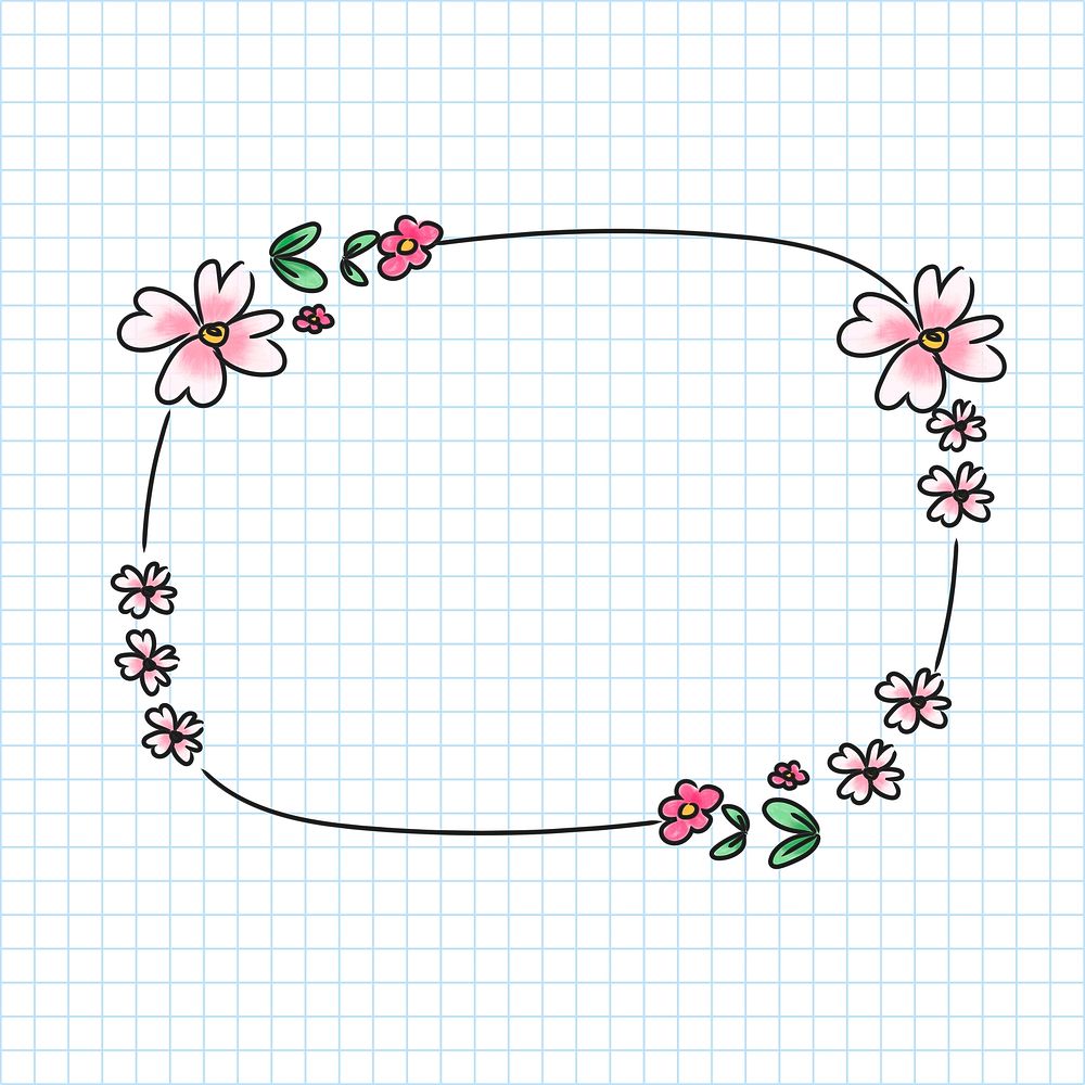 Hand drawn flower wreath vector