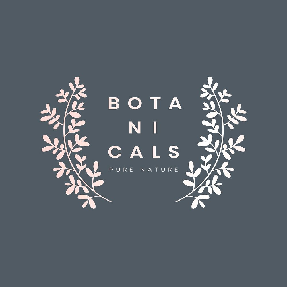 Botanicals pure nature wreath vector