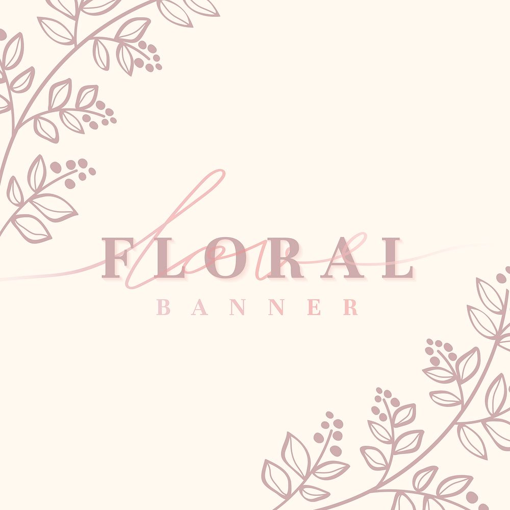 Love floral banner design vector