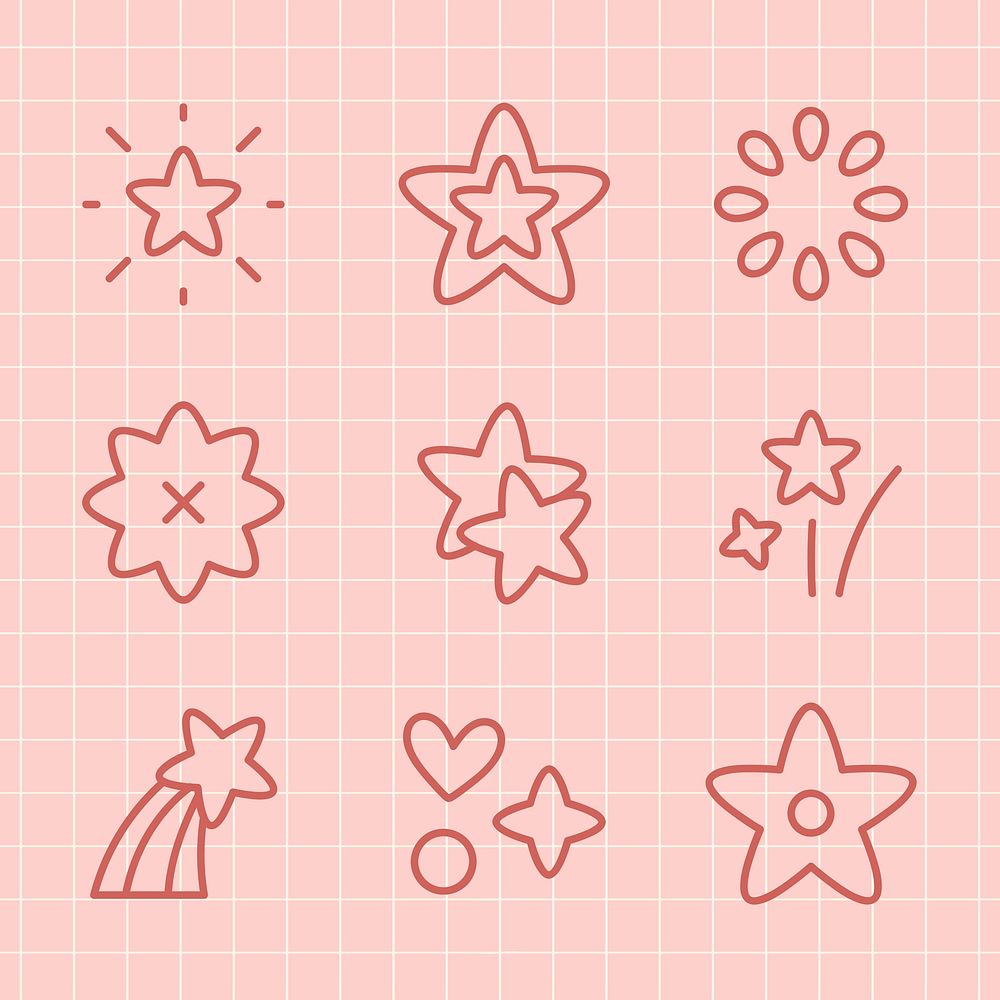 Colorful star shape icon collection vectors