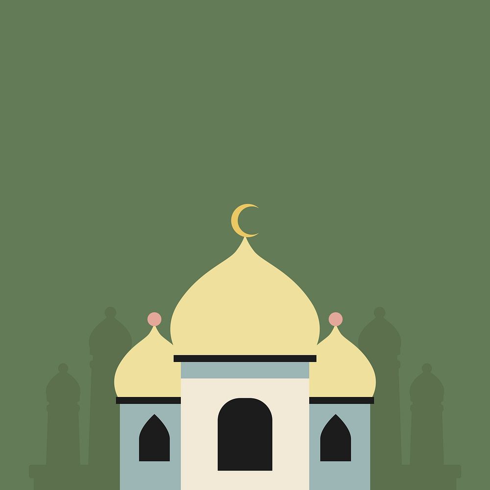 Green Ramadan Mubarak vector Eid background