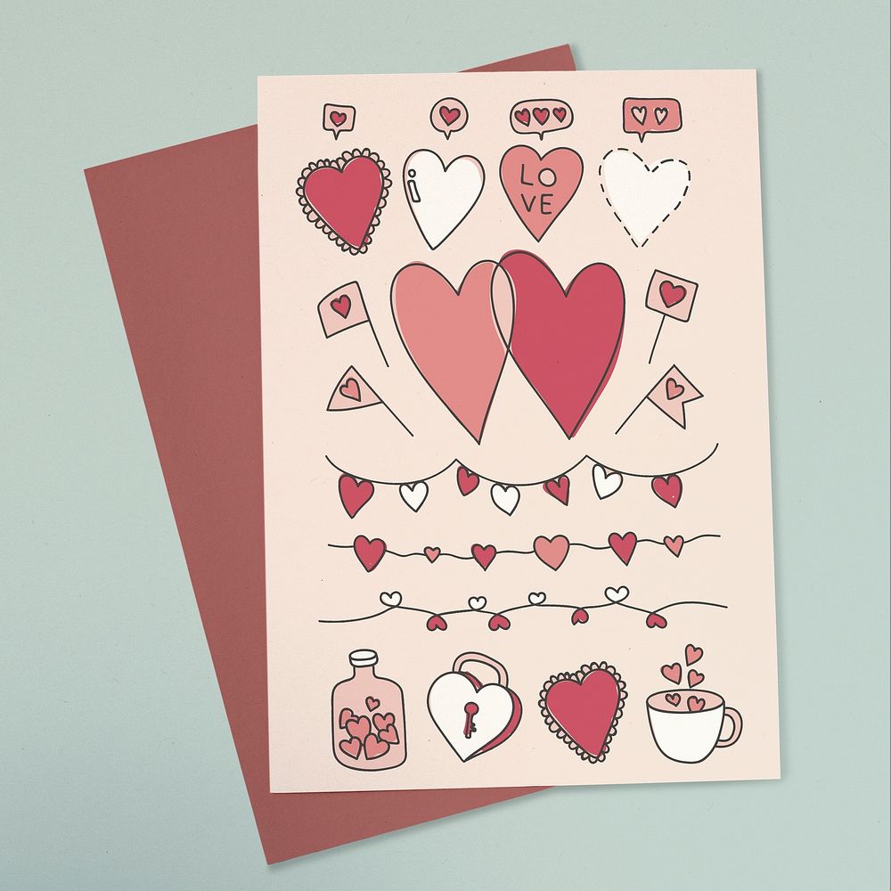 Hand drawn love and valentine's day doodle vector collection