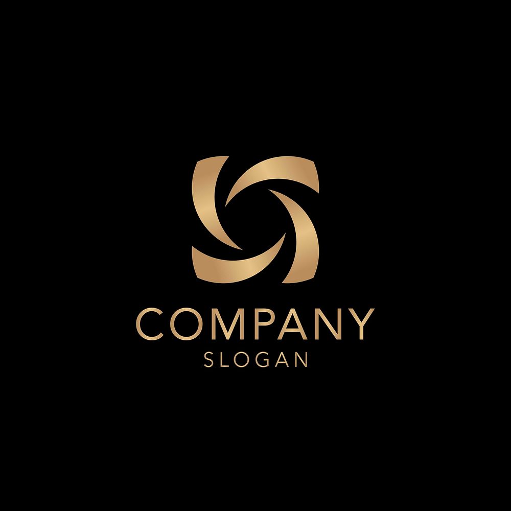 Golden company logo design vector