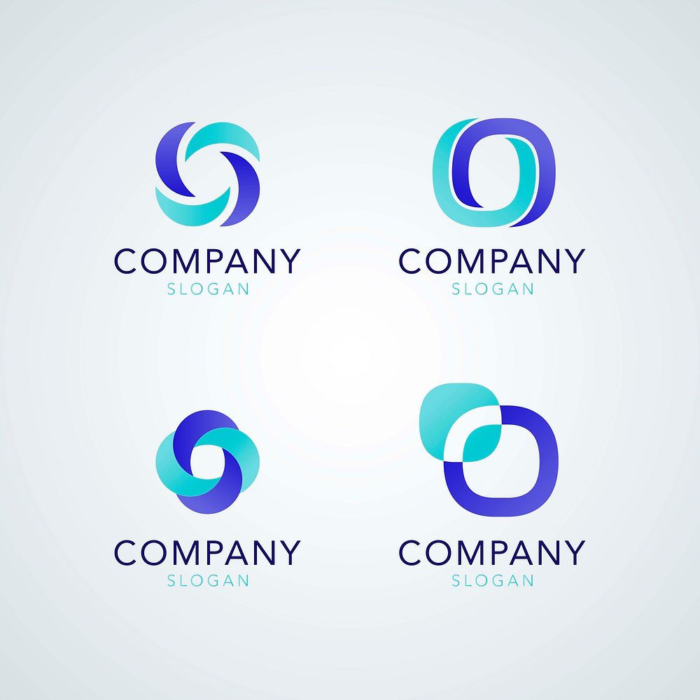 Blue company slogan collection vector