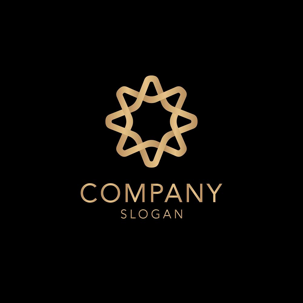 Golden company logo design vector | Premium Vector - rawpixel