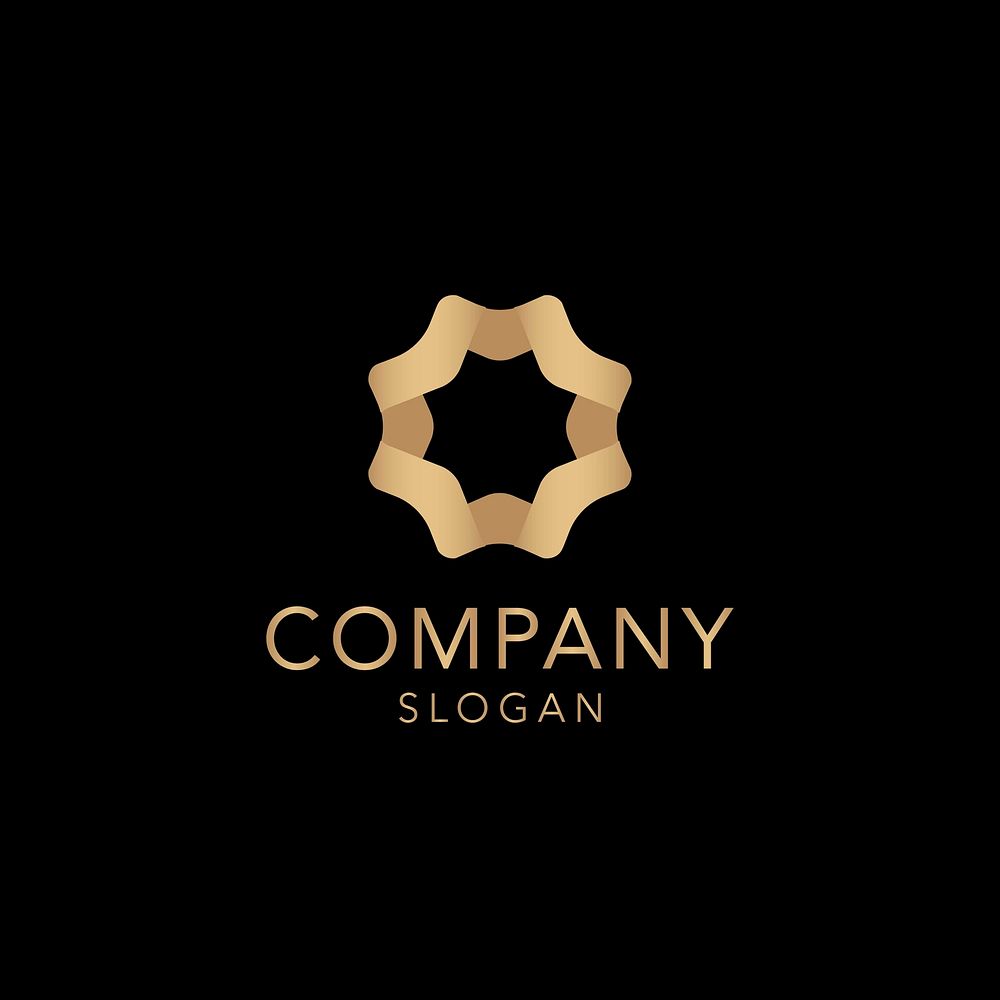 Golden company logo design vector
