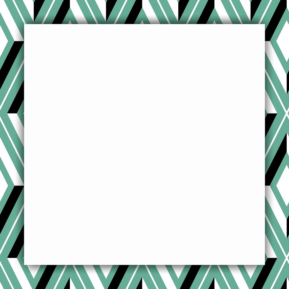 Bright green seamless geometric patterned frame vector