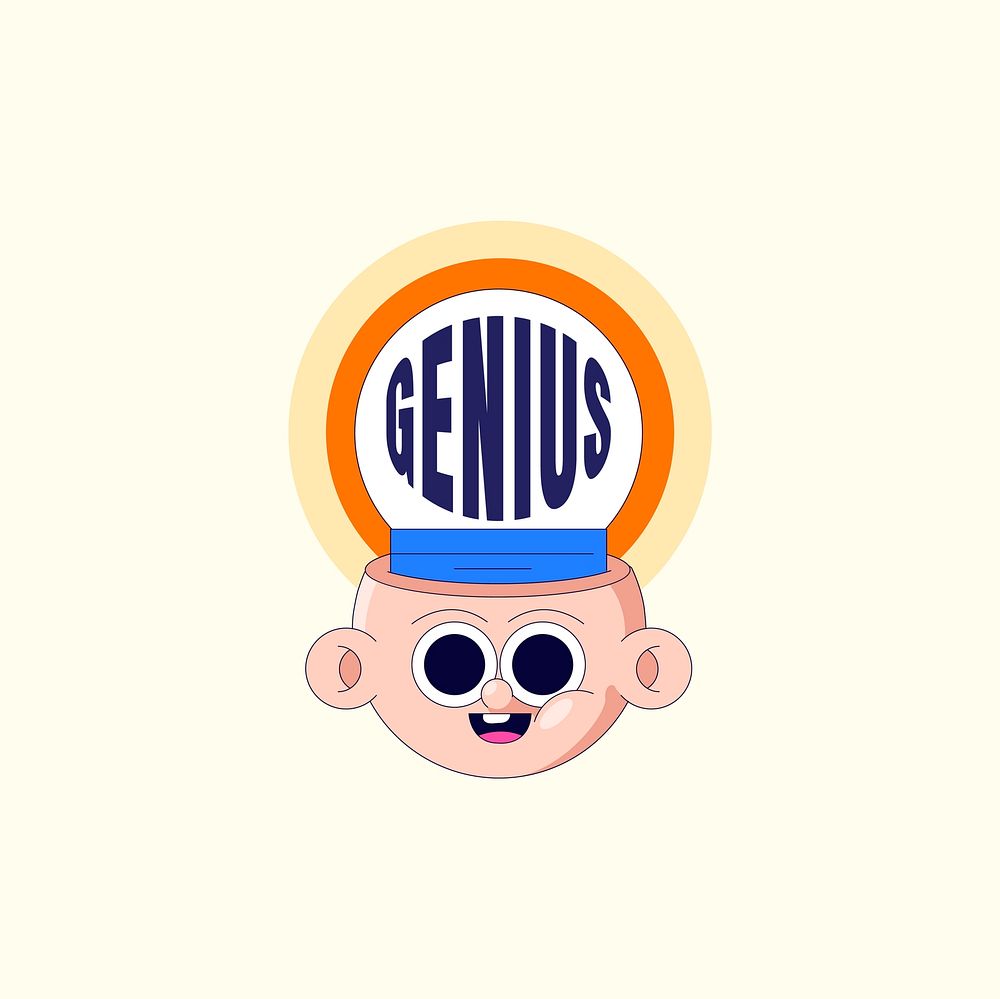 Genius baby badge design vector