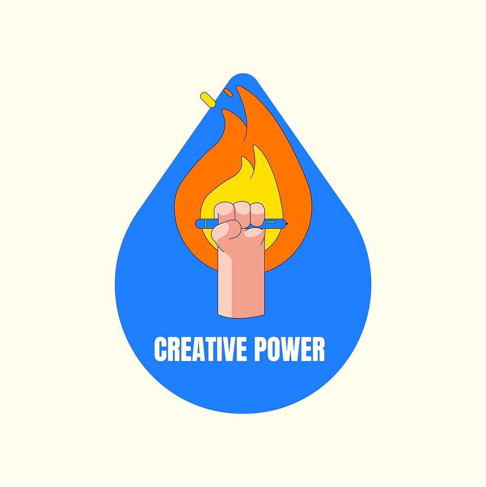 Creative power with flames design vector