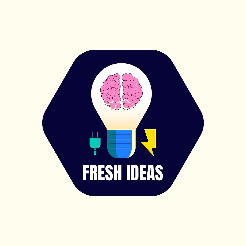 Fresh ideas badge design vector