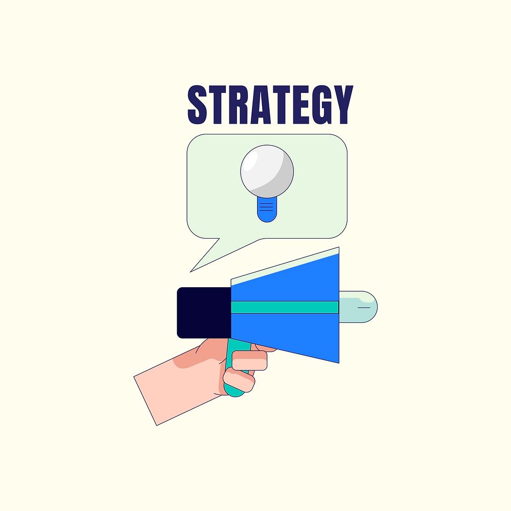 Strategy with megaphone design vector