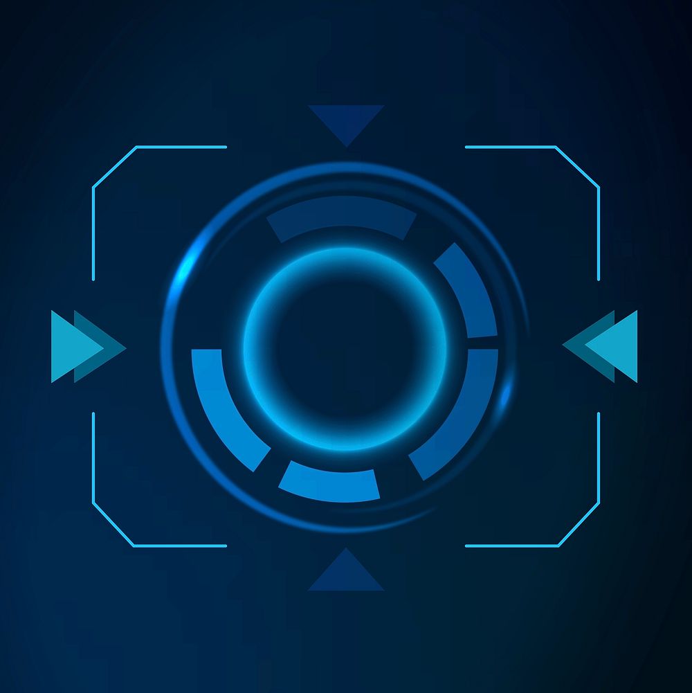 Blue circle scanner futuristic technology vector