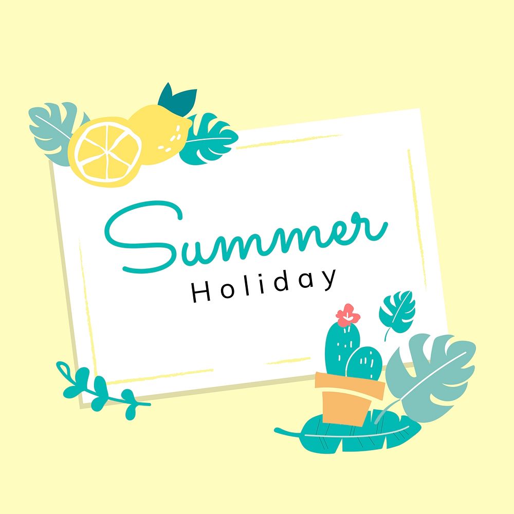 Hello summer holiday card vector