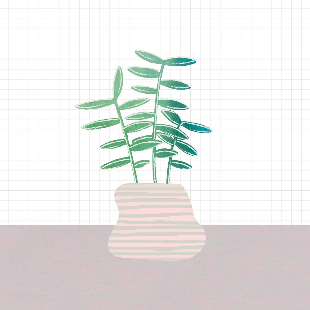 Green leaves in a pot vector