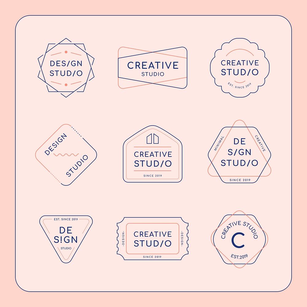 Minimal logo badge design vector set