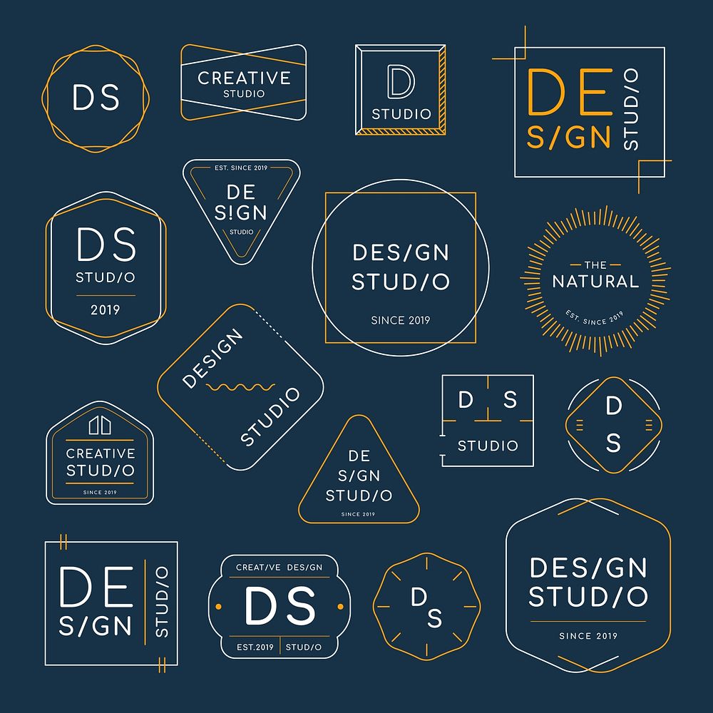 Minimal logo badge design vector set