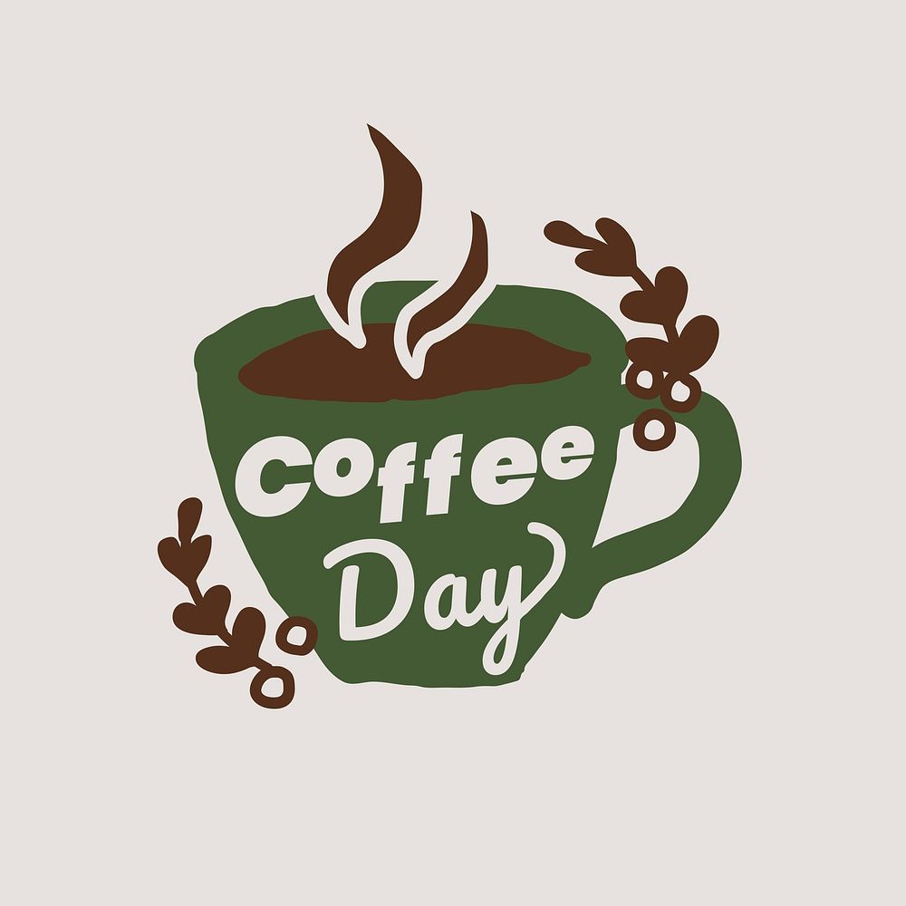 Coffee day logo design vector