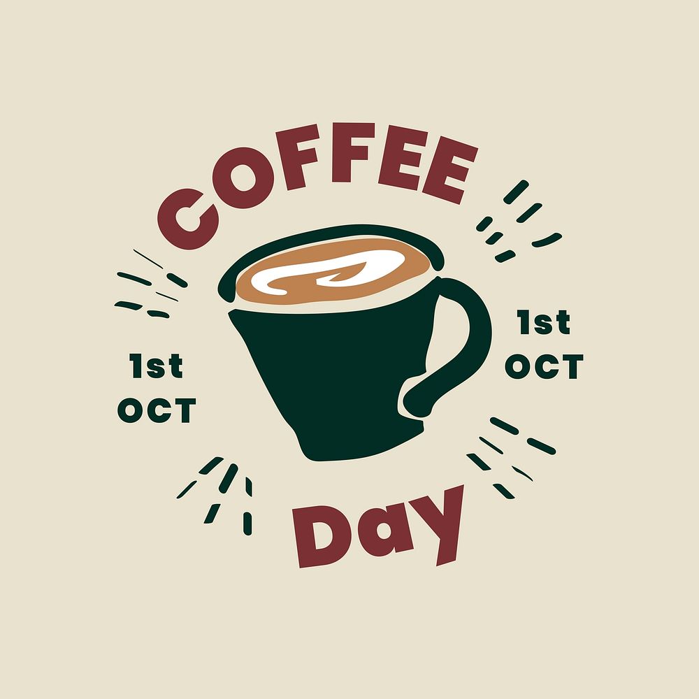 Coffee day logo design vector