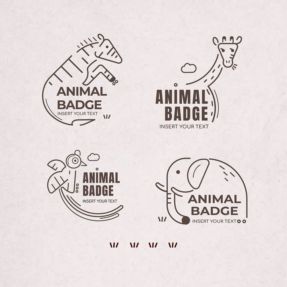 Animal badge design elements vector set