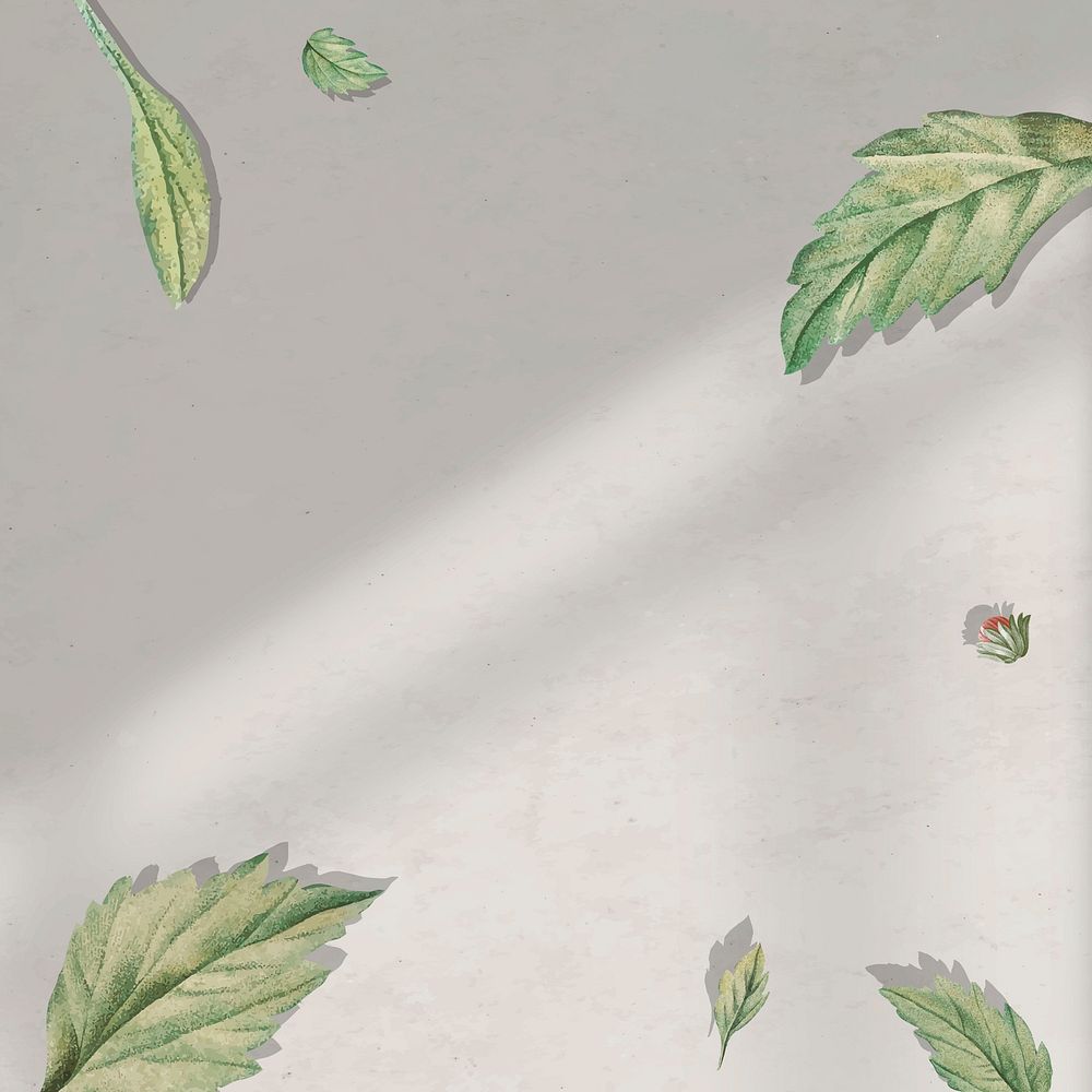 Foliage pattern frame on beige background vector