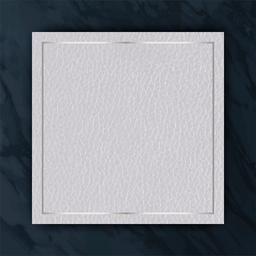 White frame on leather texture background vector