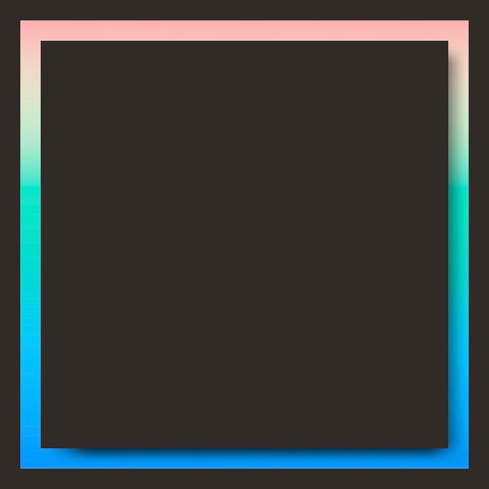 Pastel blue and green holographic pattern frame vector