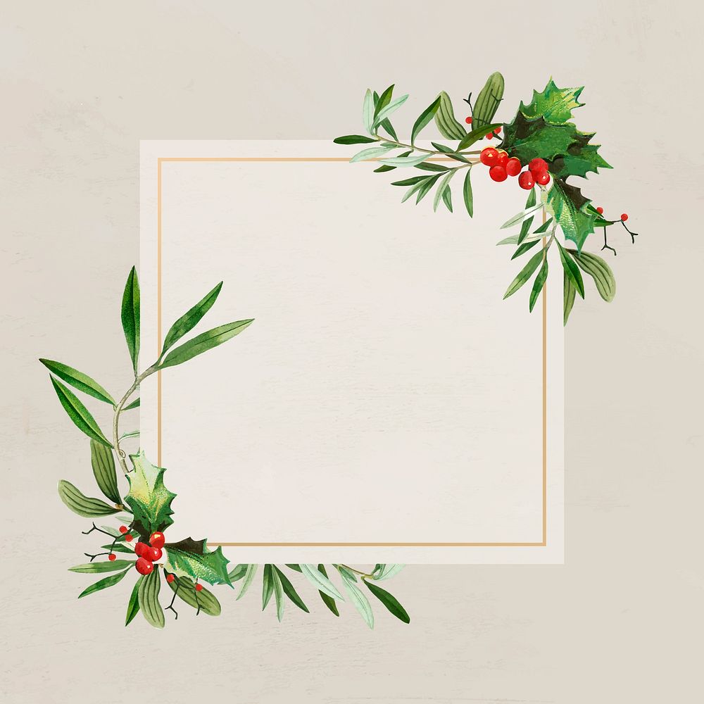 Blank festive square Christmas social ads template vector