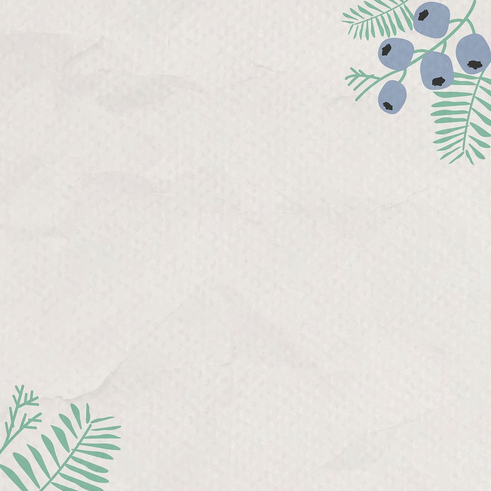 Botanical pattern frame on beige background vector