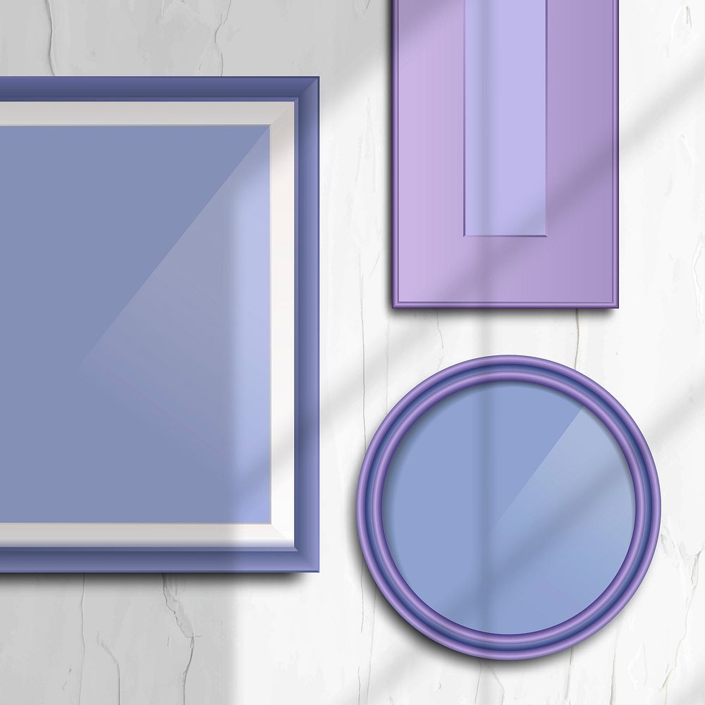 Purple frame on a wall vector set